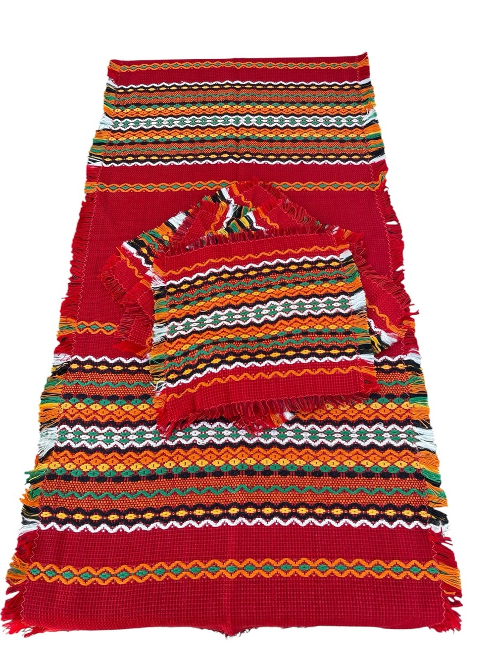 Vintage Bulgarian Folk Art Napkins & Table Runner